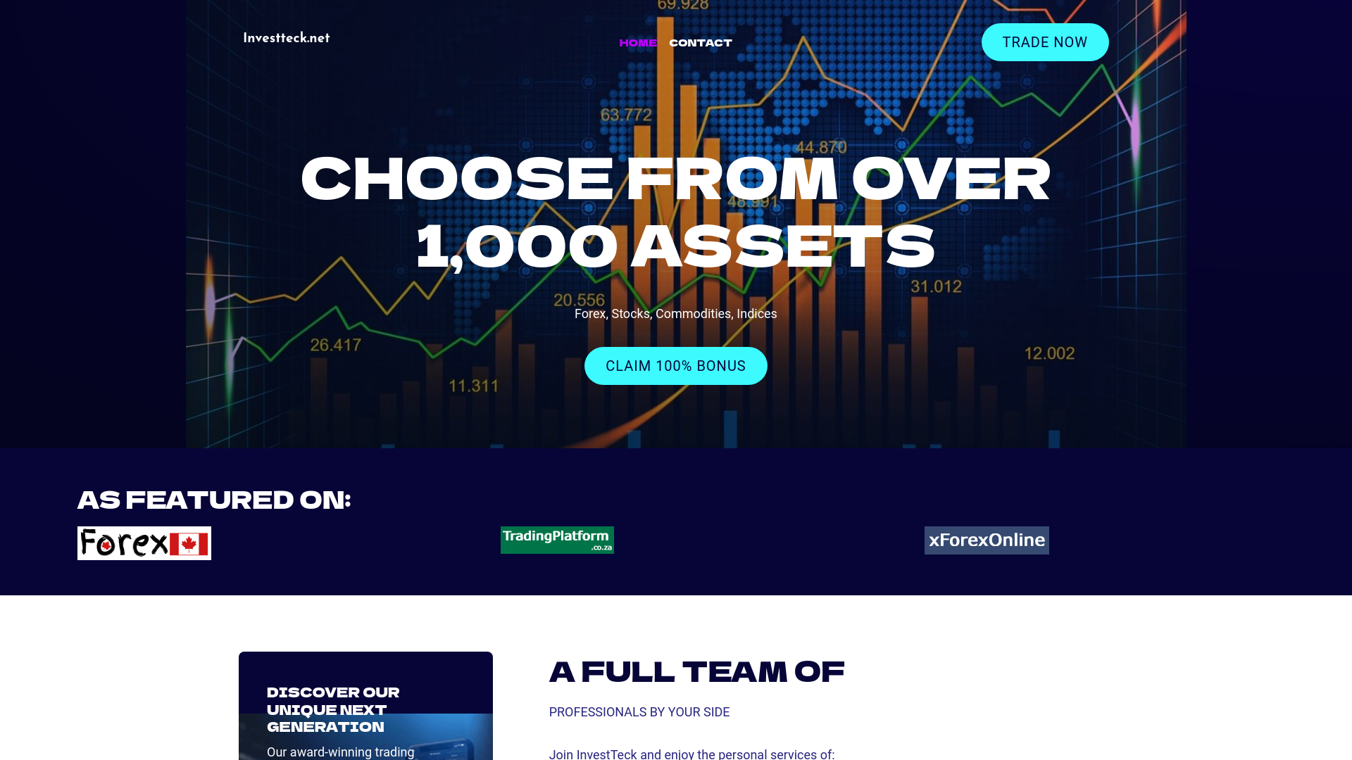 InvestTeck Website Screenshot