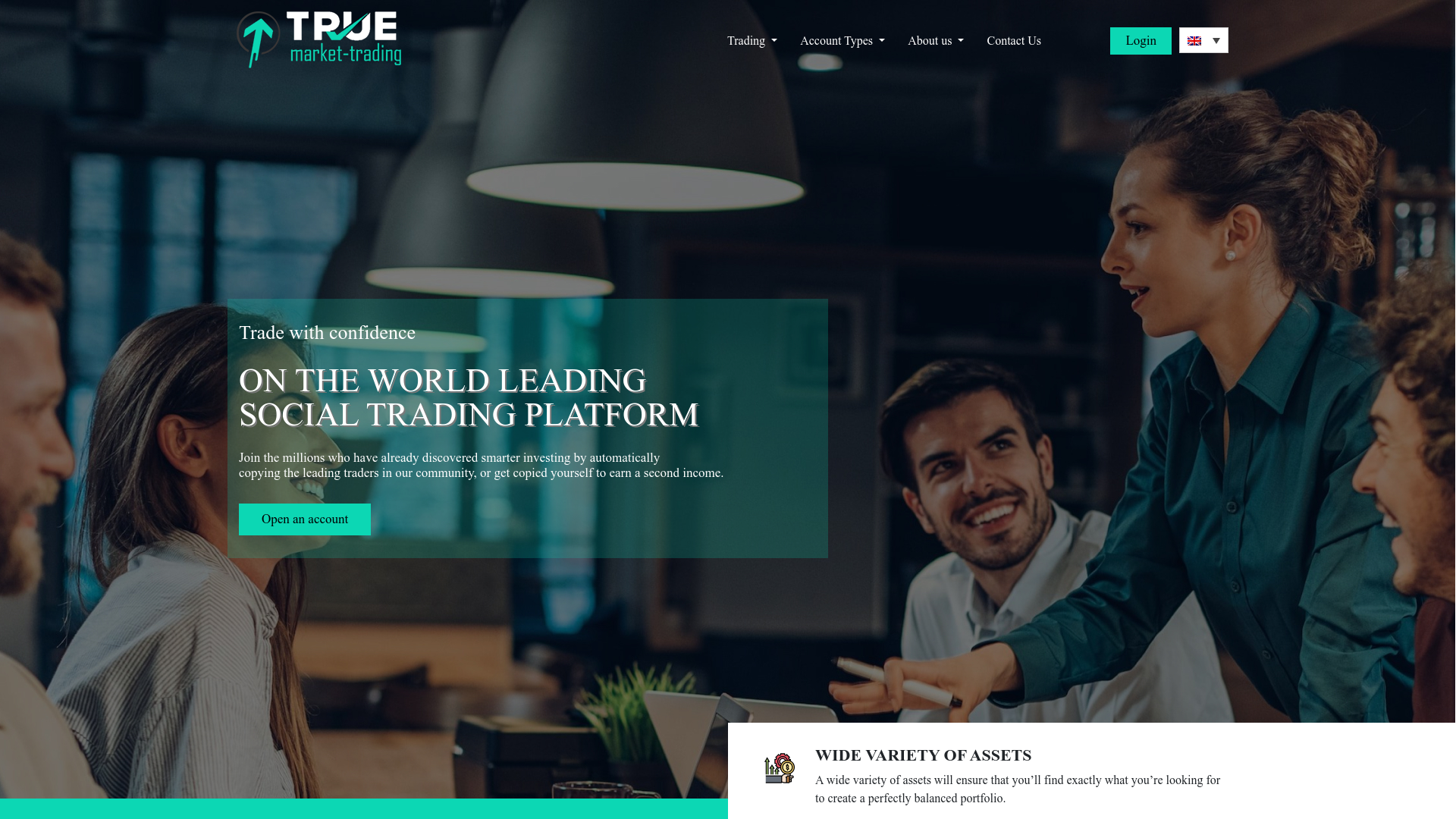 Truemarket Trading Website Screenshot
