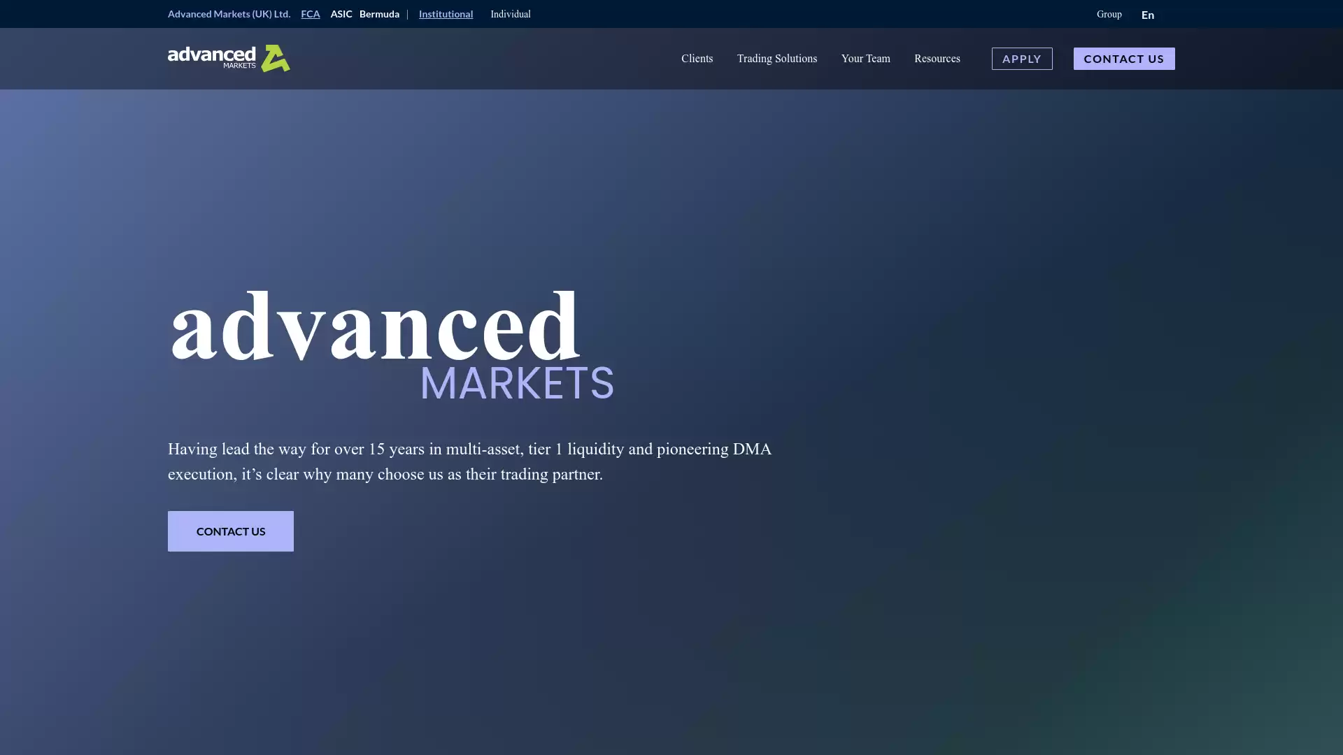 Advanced Markets Website Screenshot