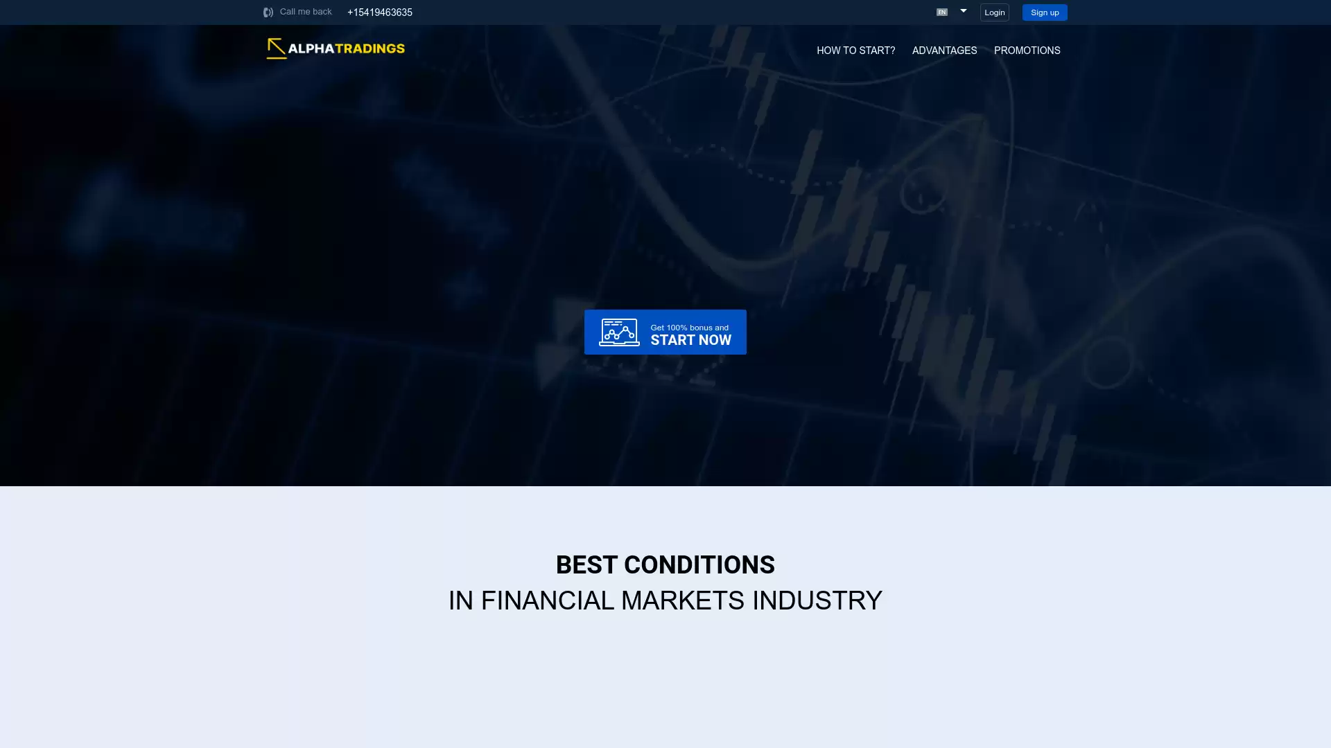AlphaTradings Website Screenshot