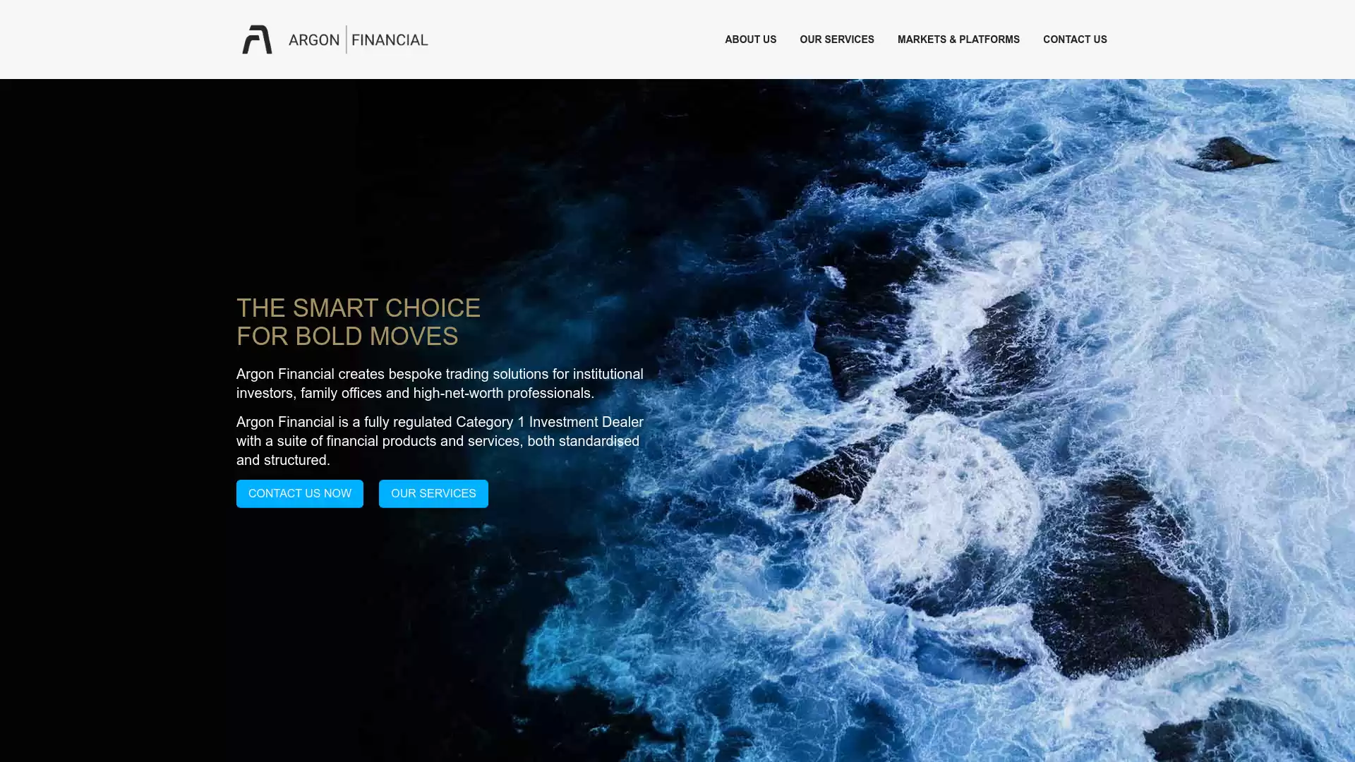 Argon Financial Website Screenshot
