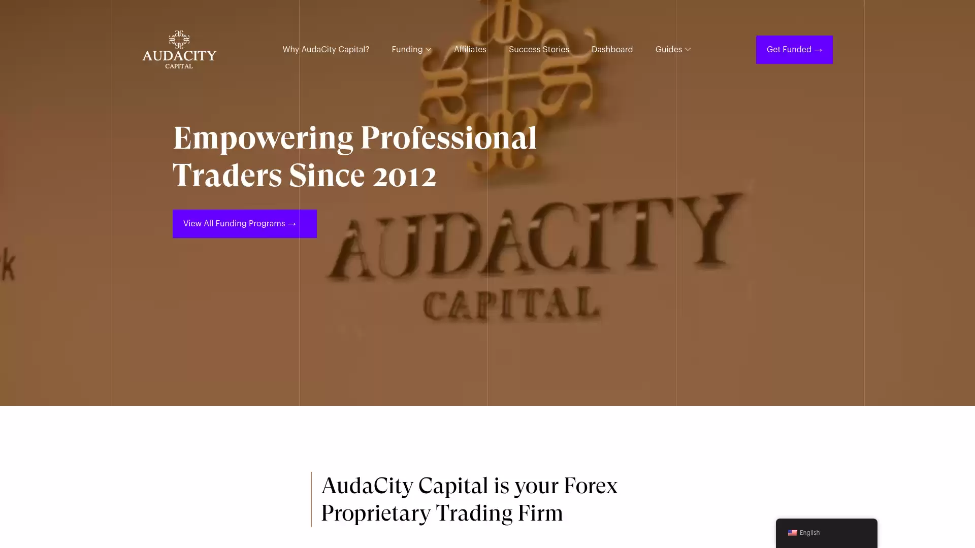 Audacity Capital Website Screenshot