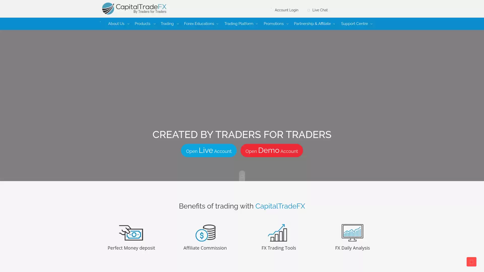 Capital TradeFX Website Screenshot