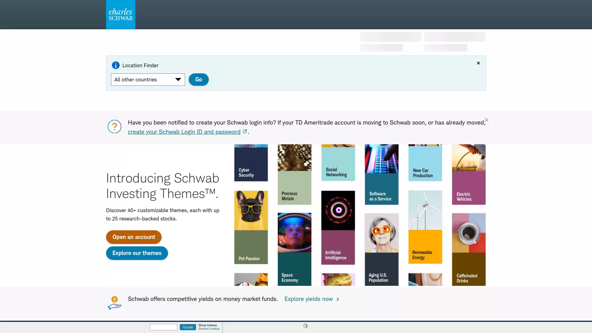 Charles Schwab Website Screenshot