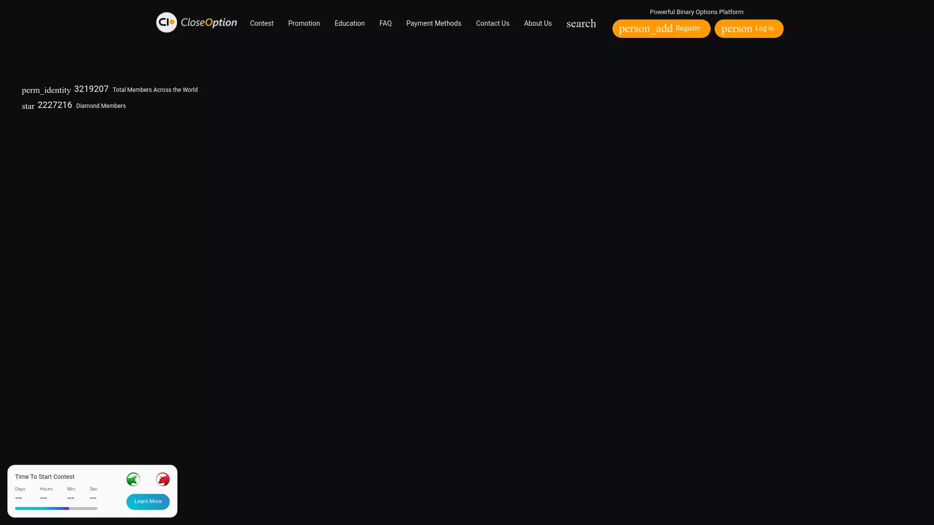 CloseOption Website Screenshot