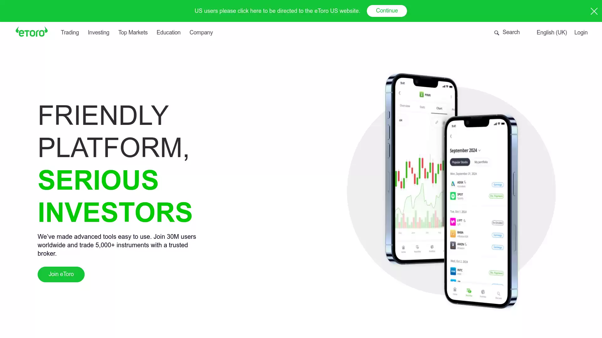 EToro Website Screenshot