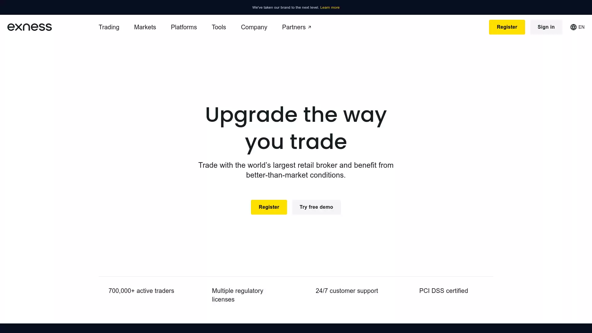 Exness Website Screenshot