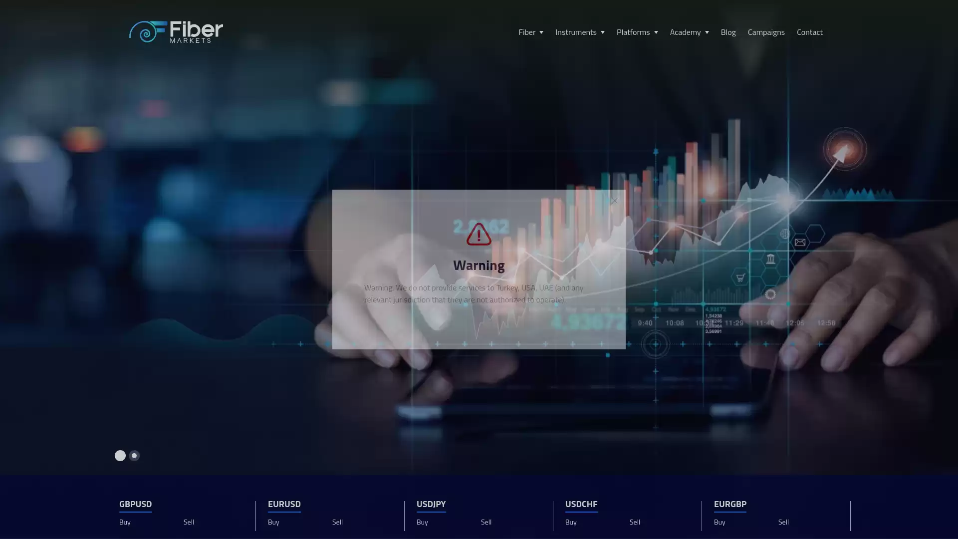 Fiber Markets Website Screenshot