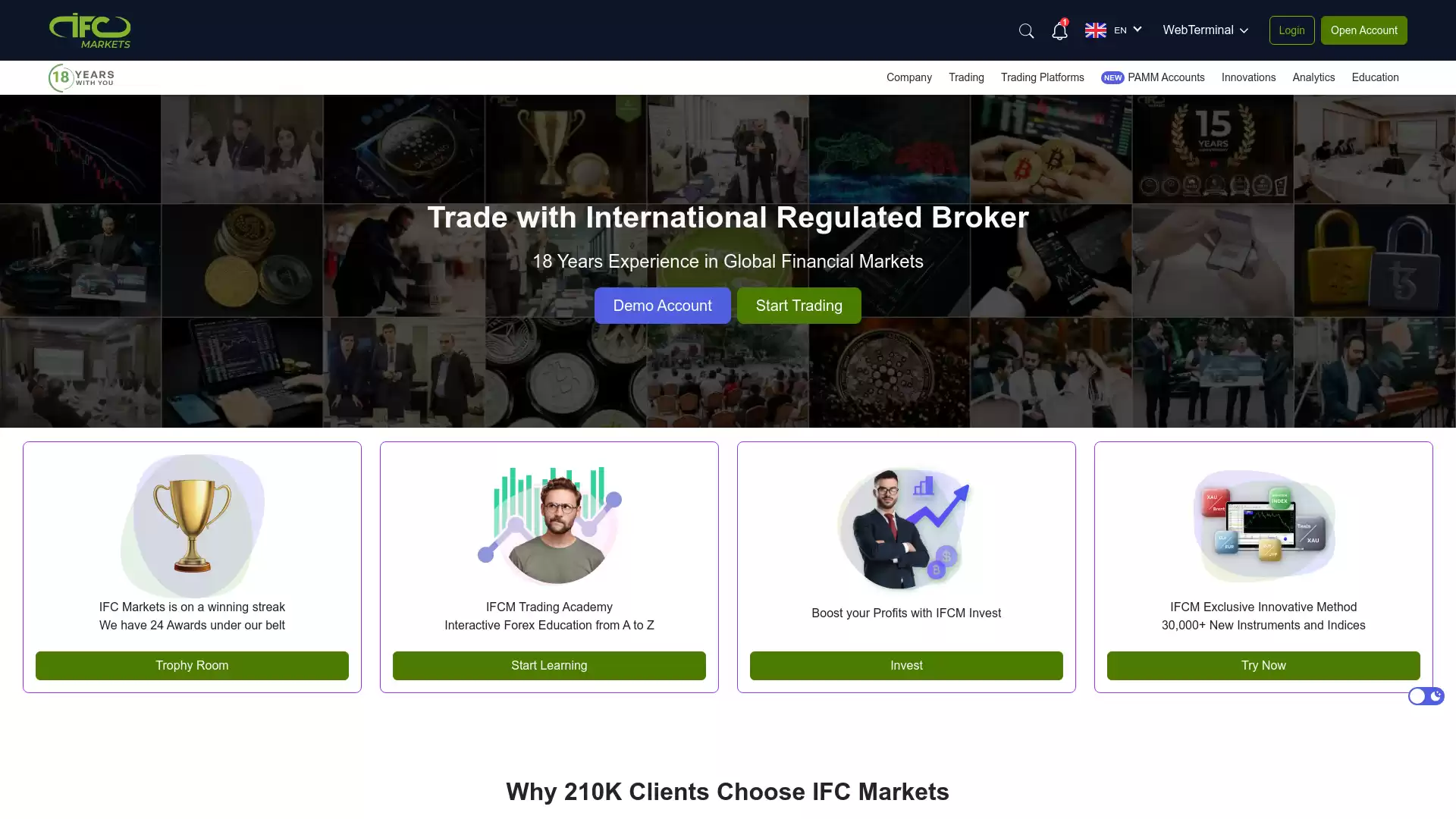 IFC Markets Website Screenshot