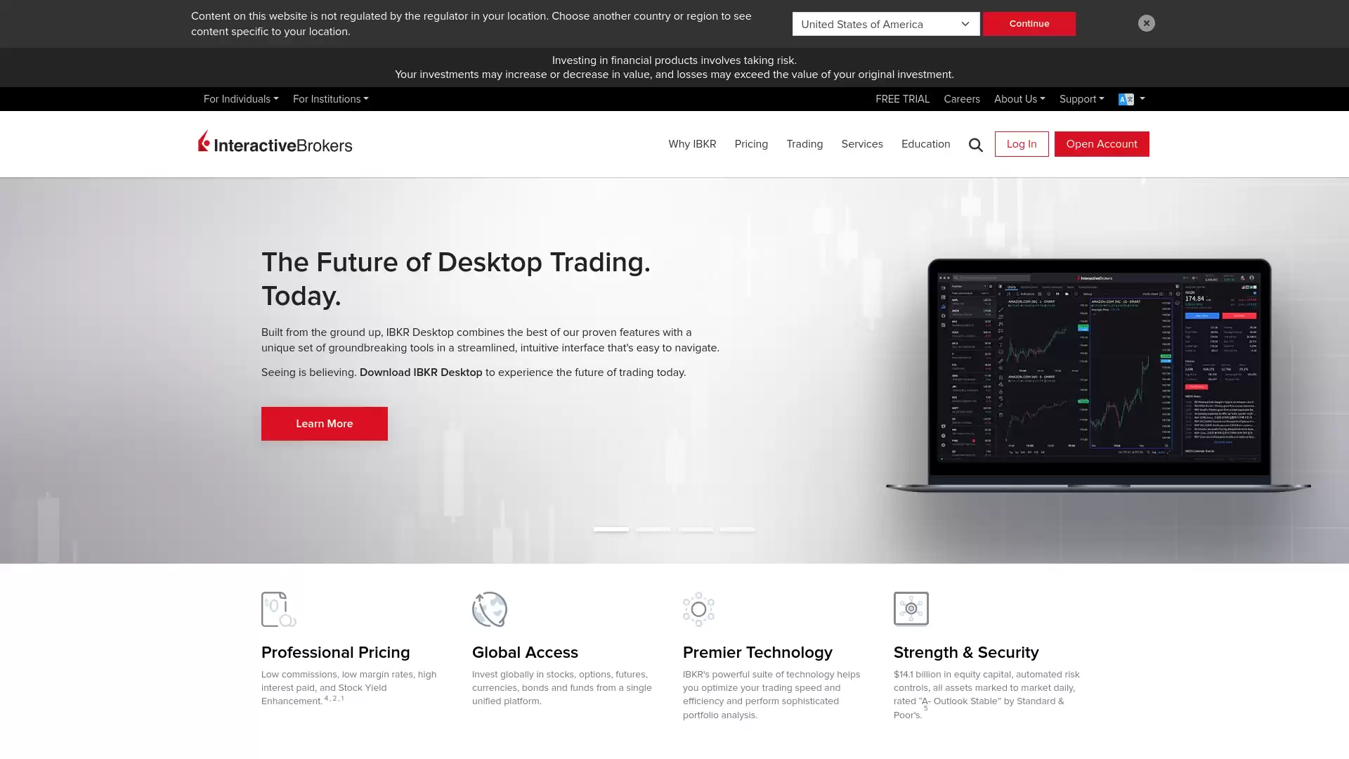 Interactive Brokers Website Screenshot