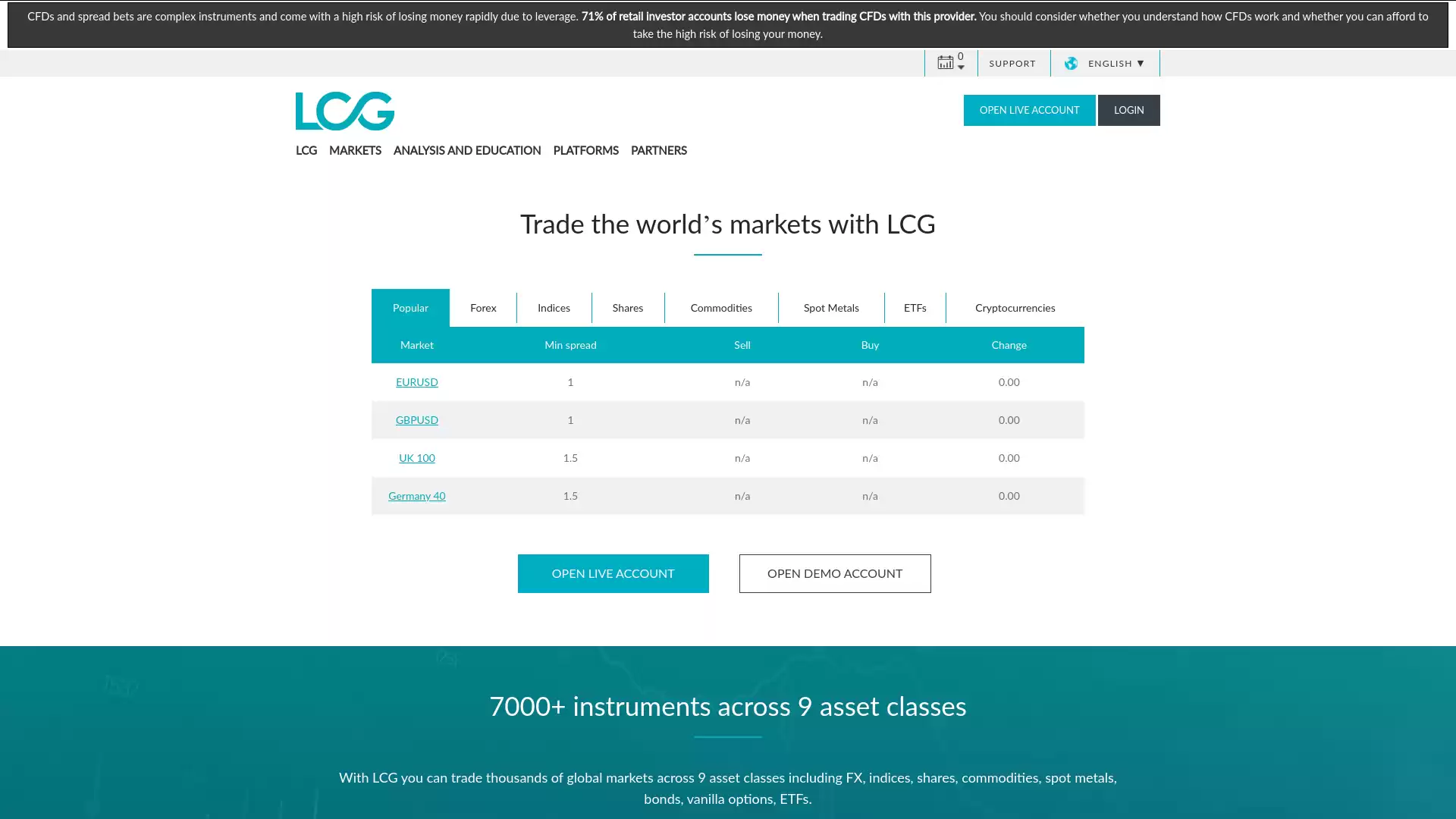 LCG Website Screenshot