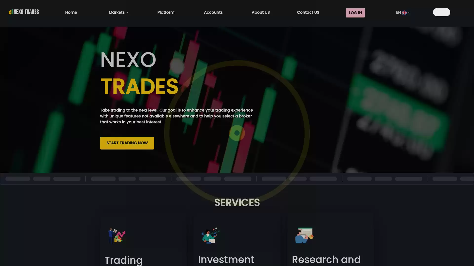 NEXOTRADES Website Screenshot