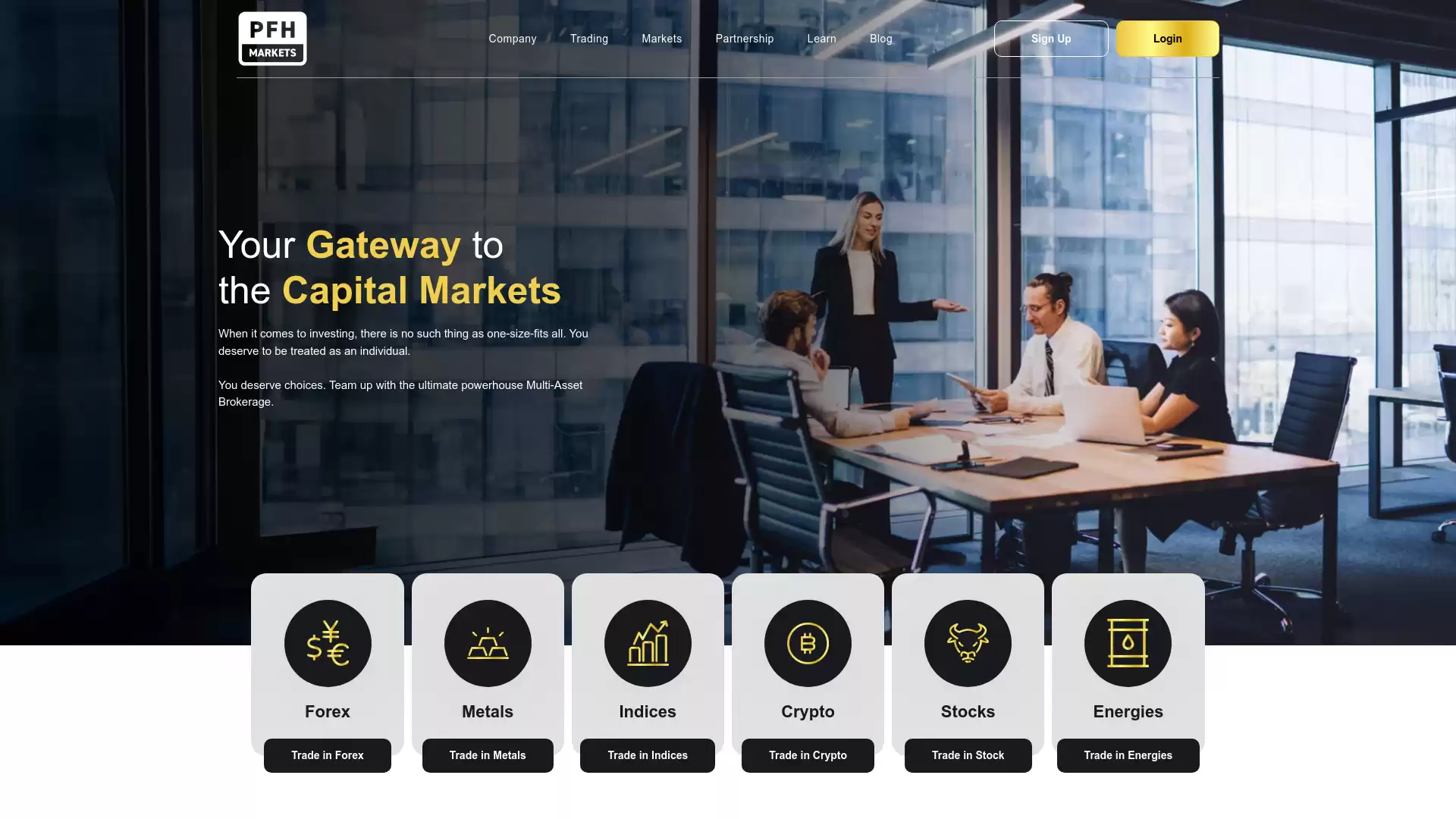 PFH MARKETS Website Screenshot