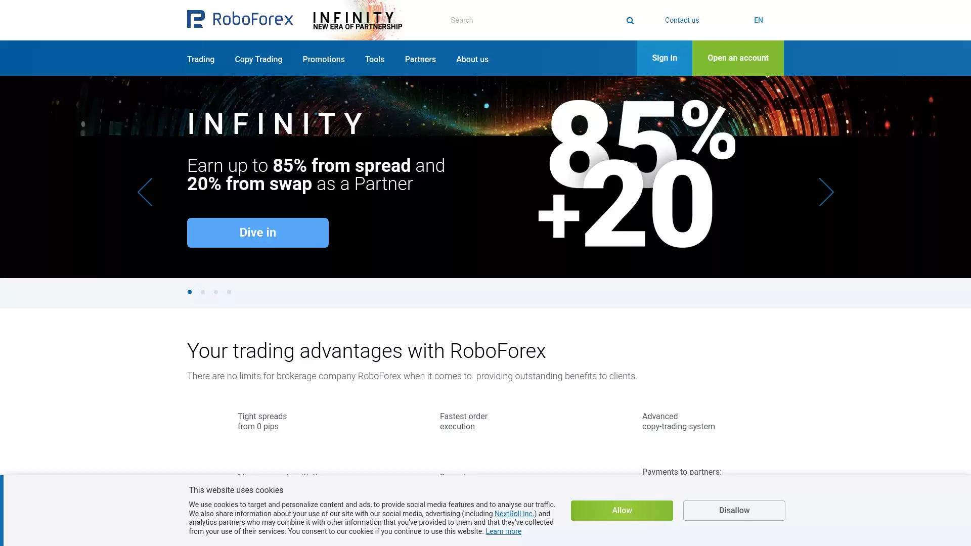 RoboForex Website Screenshot