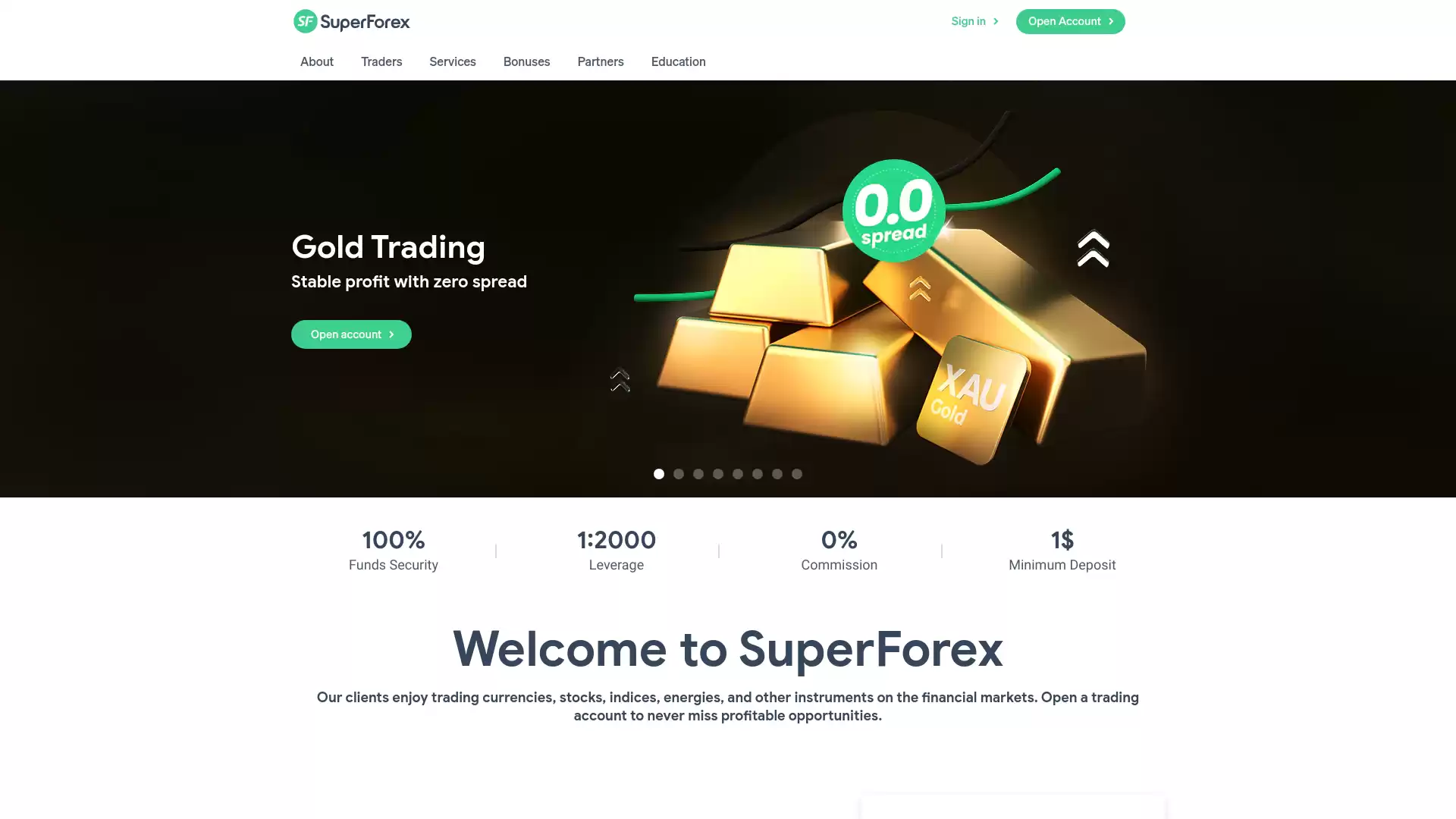 SuperForex Website Screenshot