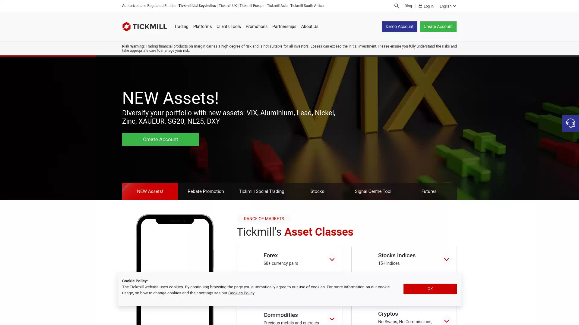 Tickmill Website Screenshot