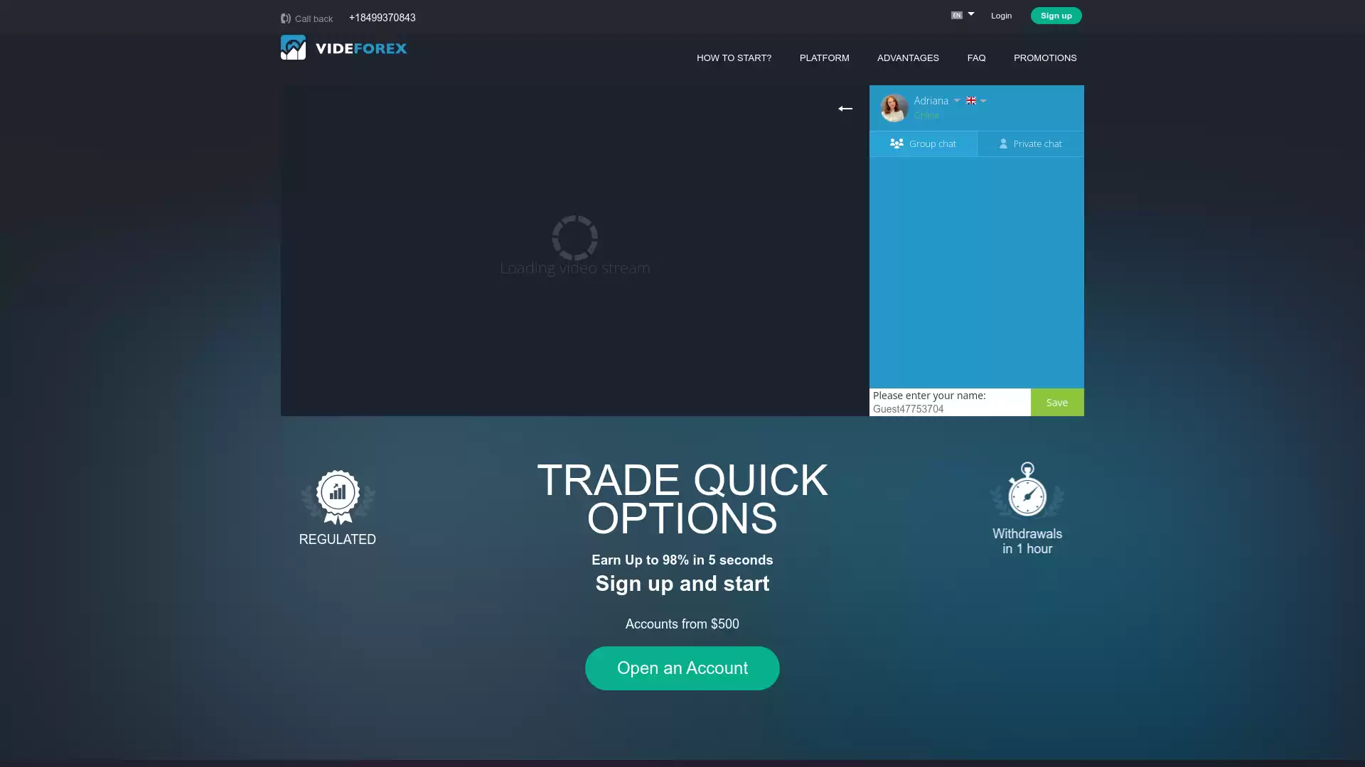 Videforex Website Screenshot
