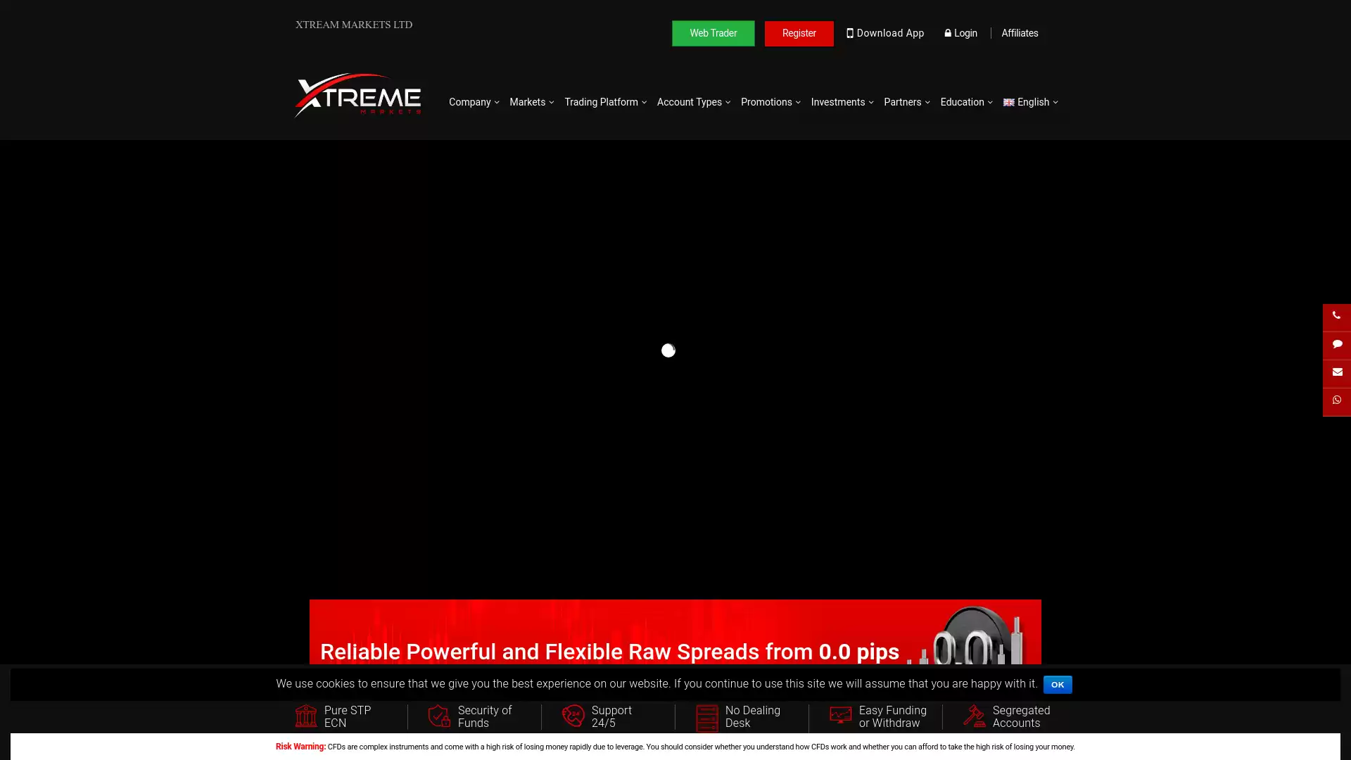 XtreamForex Website Screenshot